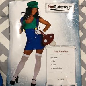 Sexy Luigi costume with hat & mustache